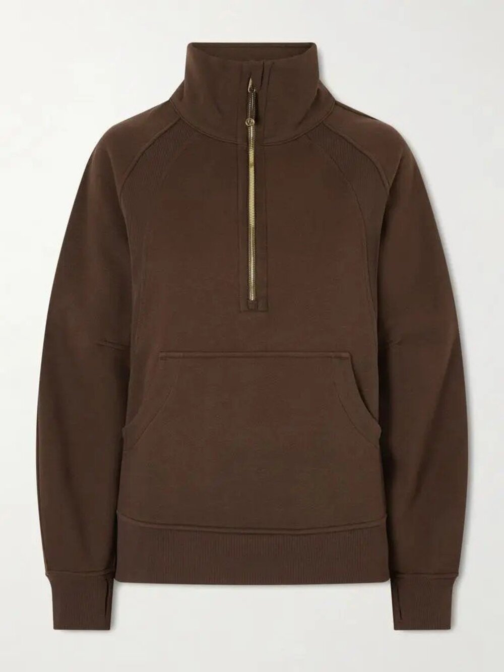 Lululemon $128 Scuba Oversized Funnel Neck Half Zip Espresso/Gold Sz XL/XXL NWT!